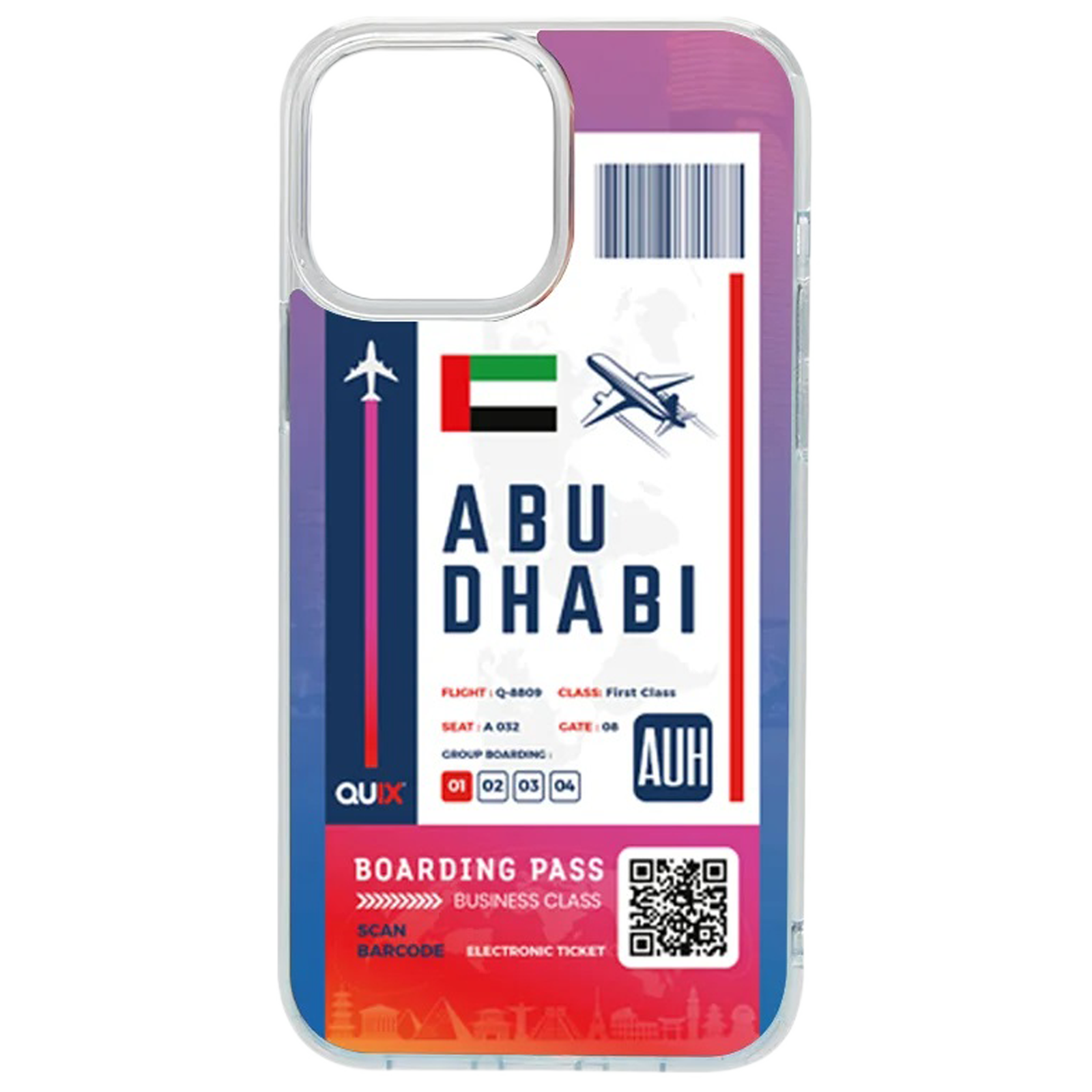 Buy QUIX Abu Dhabi Boarding Pass TPU Back Cover For Apple IPhone 14   261201 0 Qnllje 